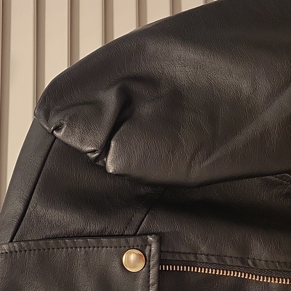 NWT New Look Black Leather Jacket - Picture 4 of 8